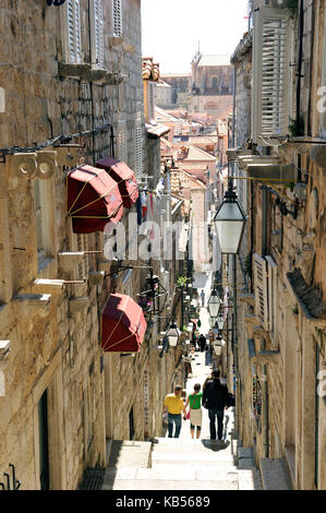 Kroatien, Dalmatien, dalmatinischen Küste, Dubrovnik Altstadt, als Weltkulturerbe von der unesco Stockfoto