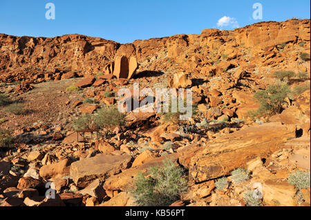 Namibia, Damaraland, twyfeltontein, Unesco Weltkulturerbe, Felszeichnungen Stockfoto