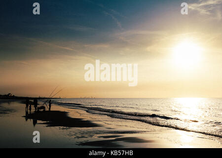 Sonnenuntergang am Strand, Zeeland, Holland Stockfoto