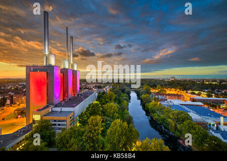 Luftaufnahme der Linden in Hannover, Deutschland Stockfoto