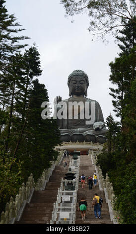 Der große Buddha in Lantau, Hong Kong. Stockfoto