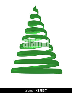 Weihnachtsbaum aus grüne Spirale. 3D-Rendering. Stockfoto