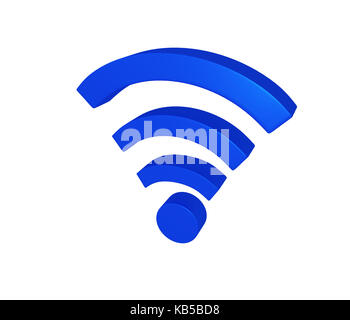 3D Wireless wifi Symbol. 3D-Rendering Stockfoto