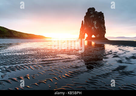 Basalt stack Hvítserkur Stockfoto