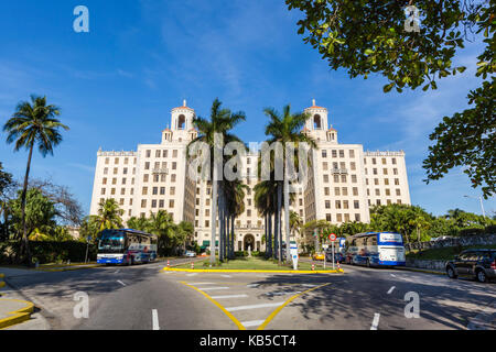Das historische Hotel Nacional de Cuba auf dem Malecon in der Mitte von Vedado, Havanna, Kuba, Karibik, Mittelamerika entfernt Stockfoto