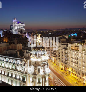 Edificio Metropolis, Architekt Jules und Raymond Fevrier, Calle de Alcana, Madrid, Spanien, Europa Stockfoto