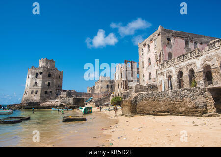 Die alten italienischen Hafen mit dem Leuchtturm, Mogadischu, Somalia, Afrika Stockfoto