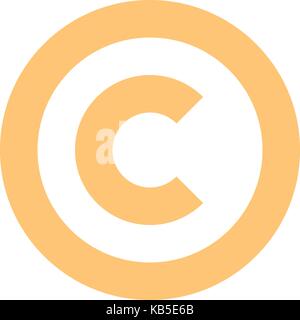 Das Copyright Symbol oder Copyright Zeichen, ein Großbuchstabe eingekreist C. Flat Style button Web Internet Symbol. Vektor illustratration Stock Vektor