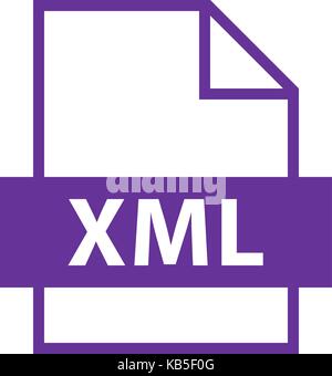 Es in allen ihren Designs verwenden. Dateinamenerweiterung Symbol XML eXtensible Markup Language im flachen Stil. Schnelle und einfache recolorable Vector Illustration Stock Vektor