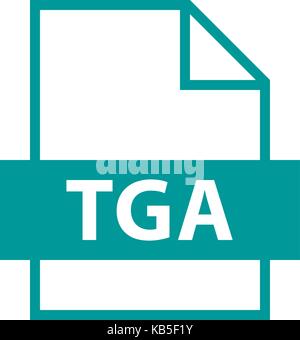 Es in allen ihren Designs verwenden. Dateinamenerweiterung Symbol TGA Truevision Graphics Adapter im flachen Stil. Schnelle und einfache recolorable Vector Illustration Stock Vektor