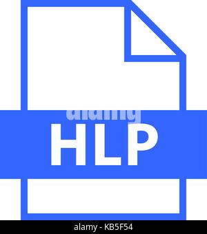 Es in allen ihren Designs verwenden. Dateinamenerweiterung Symbol HLP WinHelp, Microsoft Windows Hilfe im flachen Stil. Schnelle und einfache recolorable Vector Illustration Stock Vektor