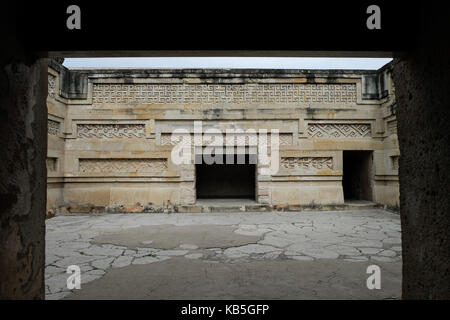 Mitla, bekannt als der Ort des Todes, wurde von den Zapotec-Leuten geschaffen und ist die zweitwichtigste archäologische Stätte im Bundesstaat Oaxaca in M Stockfoto