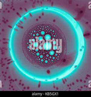 Mikroskopische Organismus aus Öl und Wasser Stockfoto