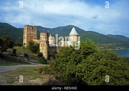 Burganlage in Ananuri in Georgien Stockfoto