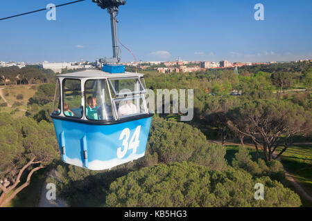 Teleferico, Seilbahn, Casa de Campo Park, Madrid, Spanien, Europa Stockfoto