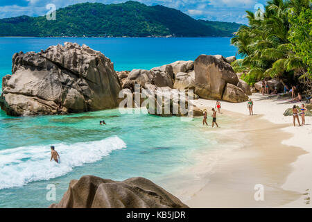 Schwere Strand Anse, La Digue, Republik der Seychellen, Indischer Ozean, Afrika Stockfoto