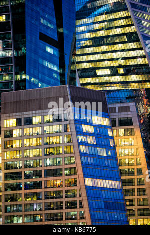 In der Nähe von Hochhäusern der Moscow International Business Center (MIBC). Moskau, Russland. Stockfoto
