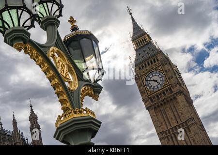 Großbritannien: Big Ben (Elizabeth Tower) in der City of Westminster, London. Foto von 5. Mai 2017. Weltweit verwendet Stockfoto