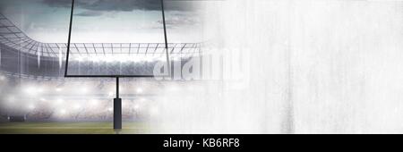 Digital composite Sport Stadion lichter Übergangseffekt mit weissem Stein Stockfoto