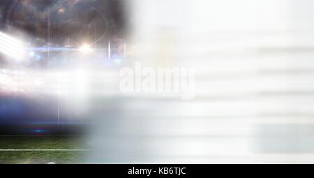 Digital composite Sport Stadion lichter Übergangseffekt Stockfoto
