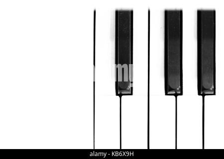 Klavier Keyboard Musik Hintergrund schwarz und weiß bis Mock up Stockfoto