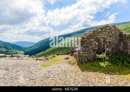 Aufgegeben am leadmines Wicklow Gap, County Wicklow, Irland. Stockfoto