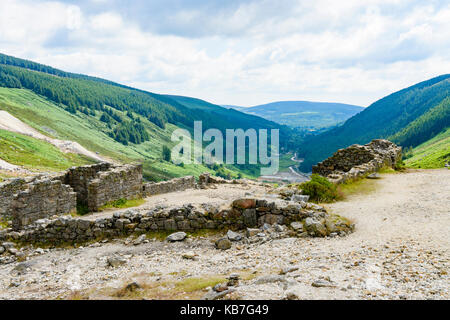 Aufgegeben am leadmines Wicklow Gap, County Wicklow, Irland. Stockfoto