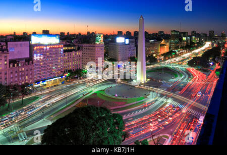 9 de Julio Ave. Buenos Aires, Argenitna Stockfoto