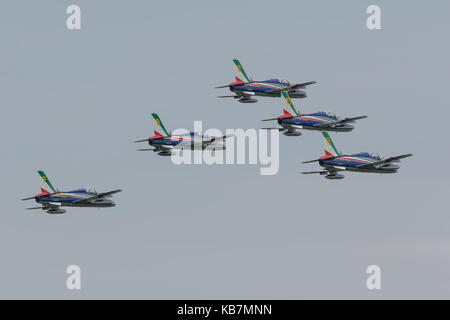 Frecce Tricolori in luchtmachtdagen Stockfoto
