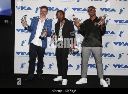 MTV Video Music Awards (VMA) 2017 Presse, auf dem Forum in Inglewood, Kalifornien. Mit: Kendrick Lamar, Dave Meyers, Dave frei Wo: Inglewood, California, United States Wann: 27 Aug 2017 Quelle: FayesVision/WENN.com Stockfoto