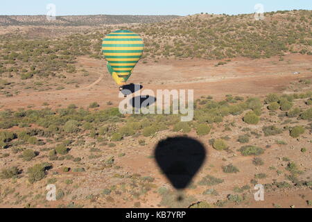 Fahrt mit dem Heißluftballon Stockfoto