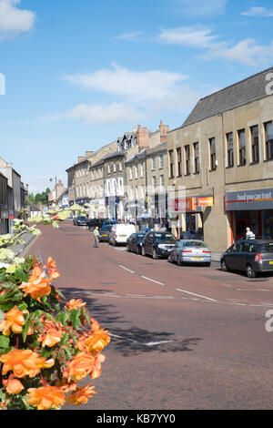 Stadtzentrum von Alnwick, Northumberland, England Stockfoto