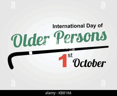 Internationaler Tag der alte Personen im Oktober mit einem Stock-Vector Illustration Stock Vektor