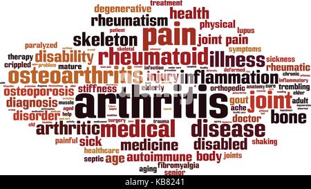 Arthritis Wort cloud Konzept. Vector Illustration Stock Vektor