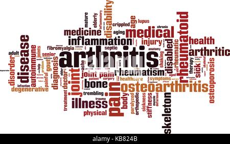 Arthritis Wort cloud Konzept. Vector Illustration Stock Vektor