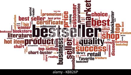 Bestseller word cloud Konzept. Vector Illustration Stock Vektor