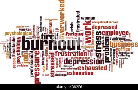 Burnout Wort cloud Konzept. Vector Illustration Stock Vektor