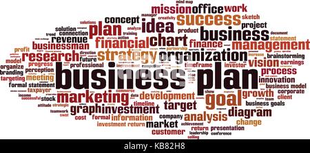 Business plan Wort cloud Konzept. Vector Illustration Stock Vektor