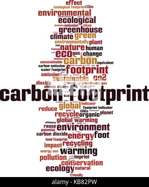 Co2-Fußabdruck word cloud Konzept. Vector Illustration Stock Vektor