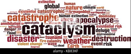 Cataclysm Wort cloud Konzept. Vector Illustration Stock Vektor