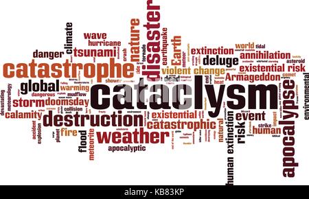 Cataclysm Wort cloud Konzept. Vector Illustration Stock Vektor