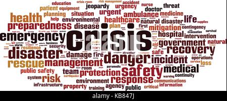 Krise Wort cloud Konzept. Vector Illustration Stock Vektor