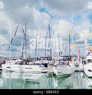 Yachten an der Southampton Boat Show 2017 Stockfoto