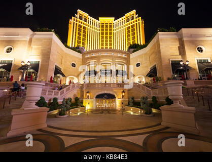 Eine nächtliche Ansicht der Palazzo Hotel am Las Vegas Blvd Las Vegas, Nevada. Stockfoto