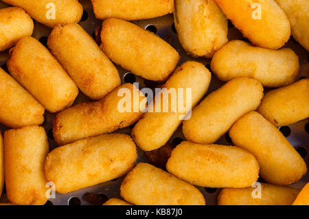 Blick von oben auf die kroketten von Ham. Typische spanische Produkt Stockfoto