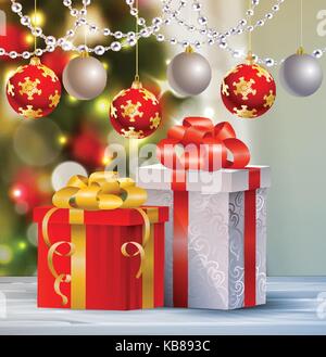 Hintergrund mit Weihnachtskugel Stock Vektor