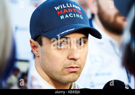 Barcelona, Spanien. 7. März, 2017. Felipe Massa Fahrer des Williams Teams, Gespräche mit der Presse während der 5. Tag des Formel-1-Test an der Circui Stockfoto