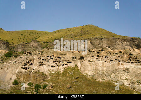 Höhlen von mittelalterlichen rock city in Georgien Vardzia, Stockfoto