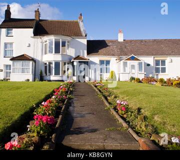 Alten schönen Häusern auf der Klippe in Seaton Carew Hartlepool Stockfoto