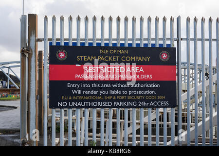 Isle of Man Steam Packet Company mit eingeschränkter Bereich feststellen, Pier Head, Liverpool, Großbritannien Stockfoto